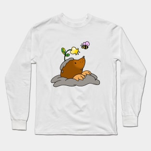 cute mole and honey bee Long Sleeve T-Shirt